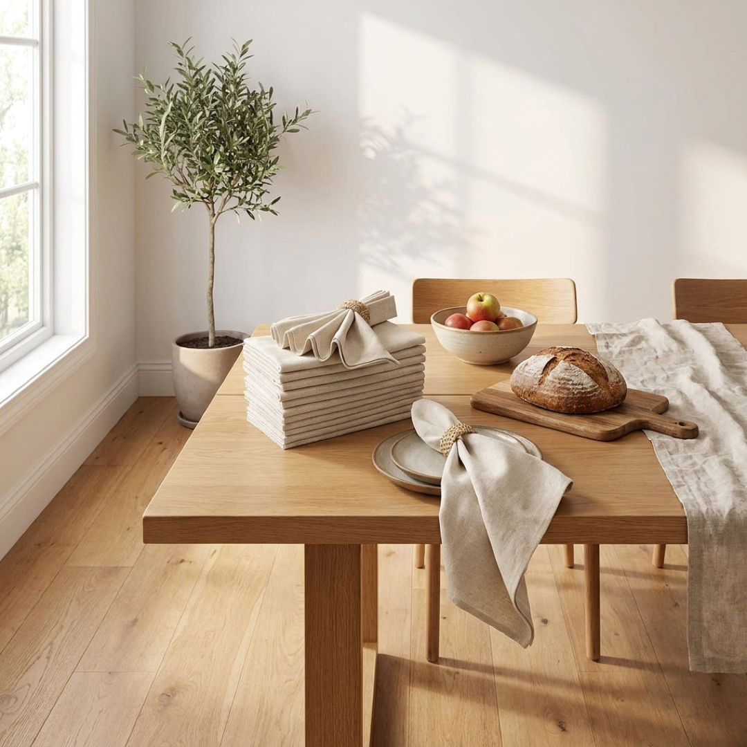 Reusable Linen-Blend Napkins for Elegant Dining