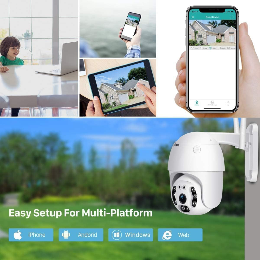 Outdoor WiFi Security Camera for Full-Angle Monitoring