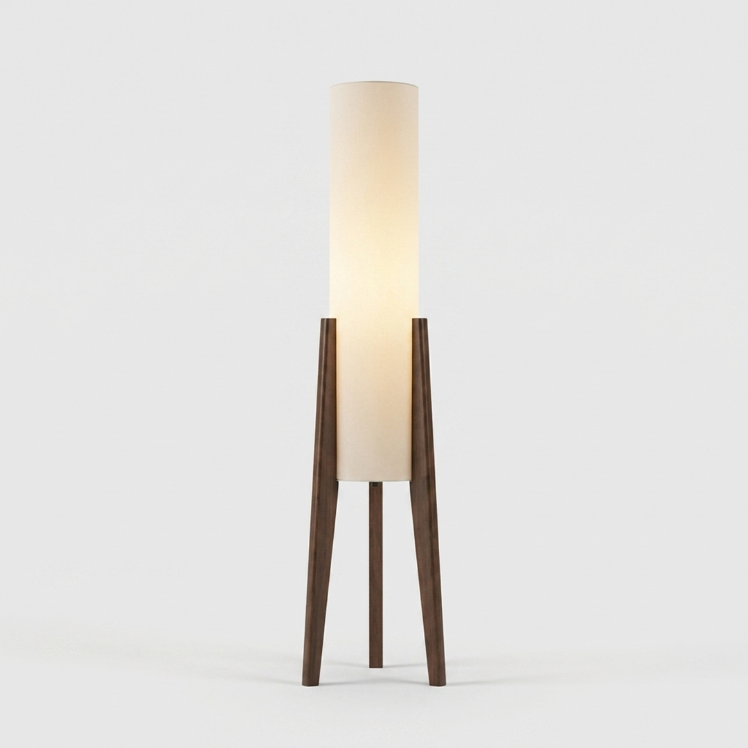 Walnut LED Floor Lamp for Adjustable Ambience