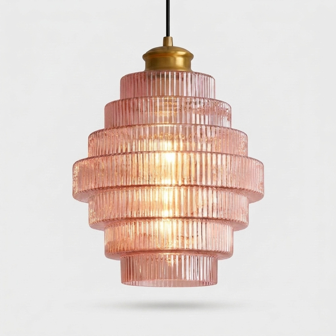 Tiered Glass Pendant Light — Warm Ambient Glow