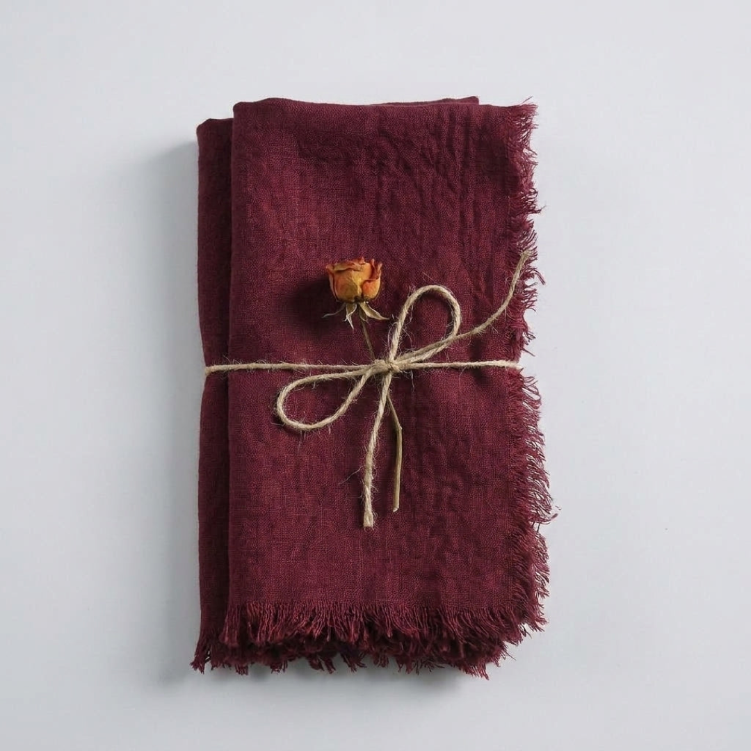 Frayed Cotton Napkin Set for Cozy Tables