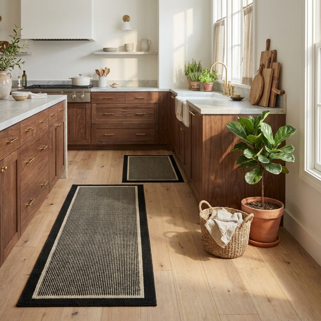 Two-Piece Kitchen Mat Set for Steady Footing