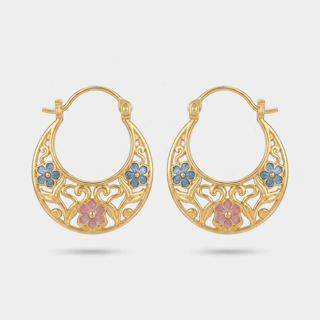Floral Crescent Earrings for Effortless Style