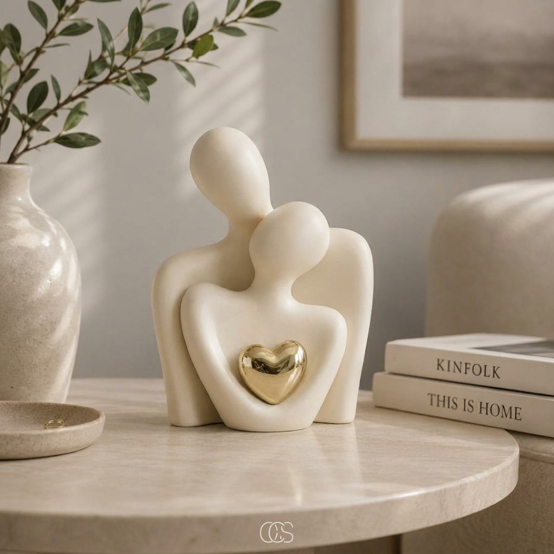 Ceramic Couple Figurine for Refined Spaces