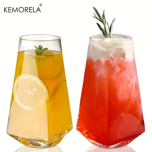 Faceted Highball Glasses for a Steady Grip