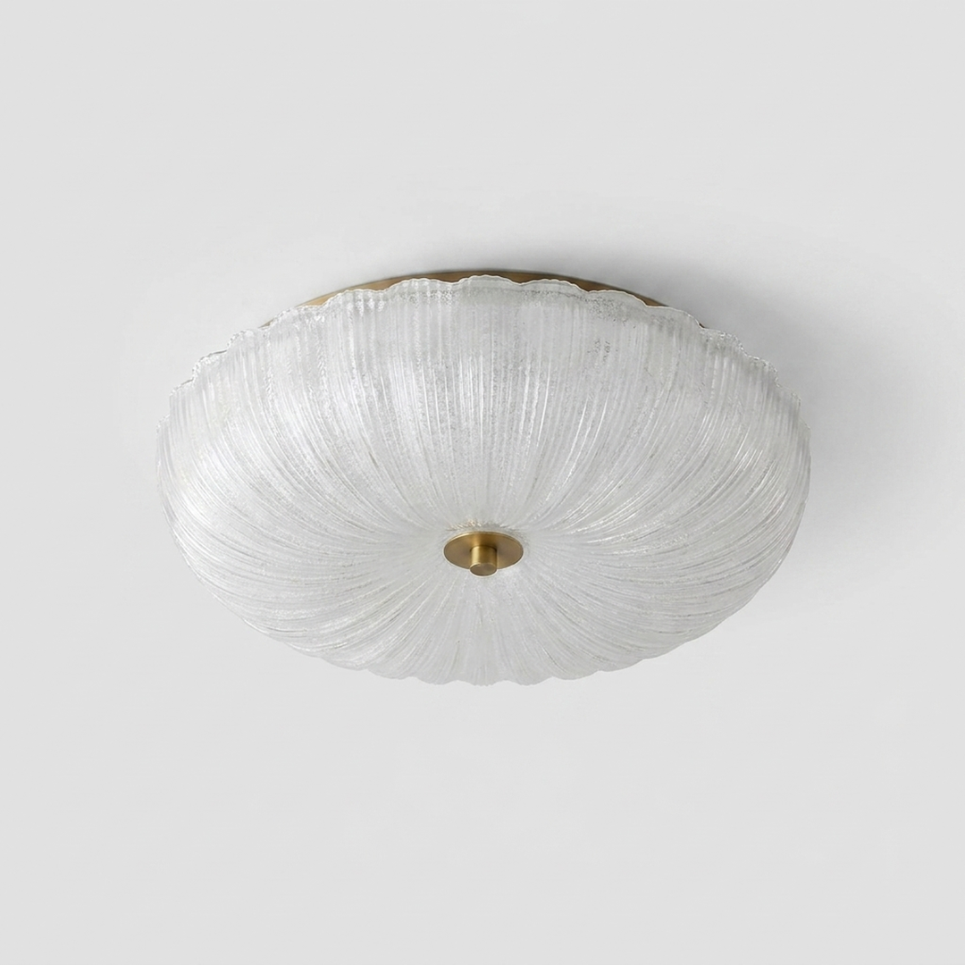Textured Glass Ceiling Light for Low Ceilings