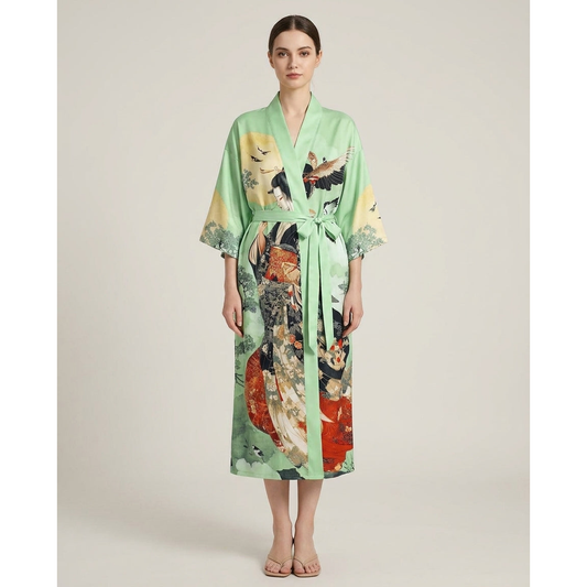 Vintage Print Kimono Cardigan for Effortless Layering