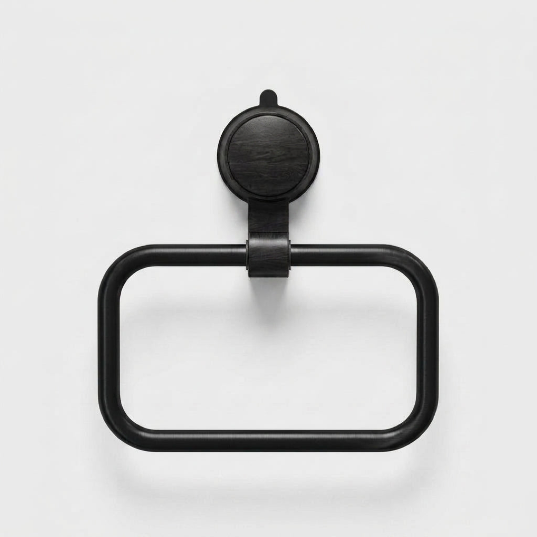 Walnut Towel Ring for Damage-Free Mounting