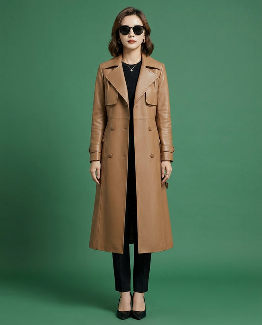 LISTINGOPT::pluxira::trina-sheepskin-leather-trench-coat::01-front