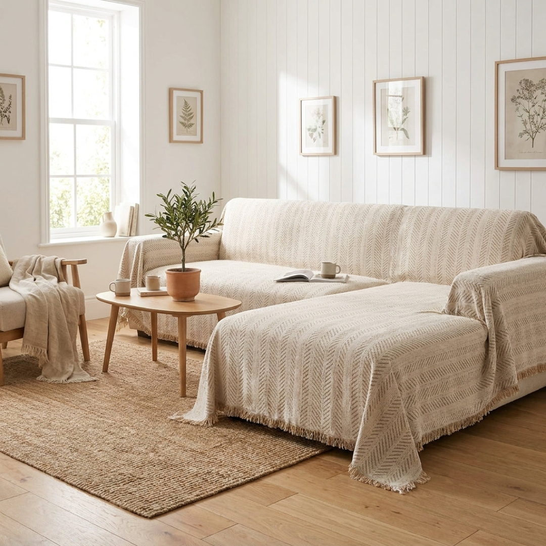 Chenille Sofa Cover for Pet-Proof Comfort
