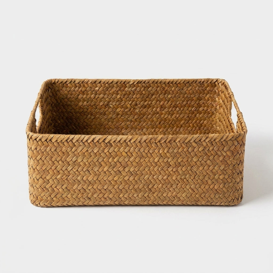 Woven Seagrass Basket for Effortless Organization