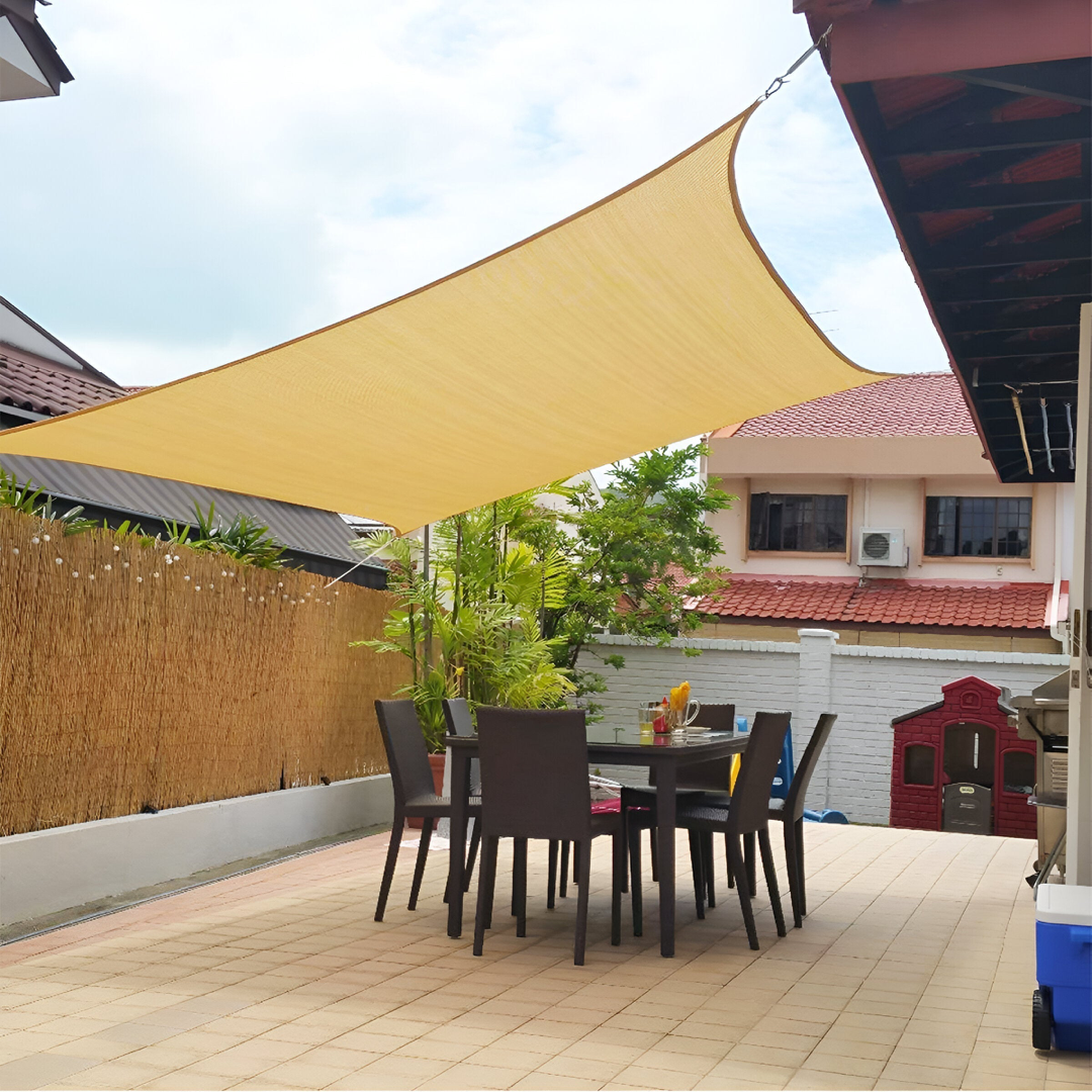 Sculptural Shade Sail for Cooler Outdoor Living