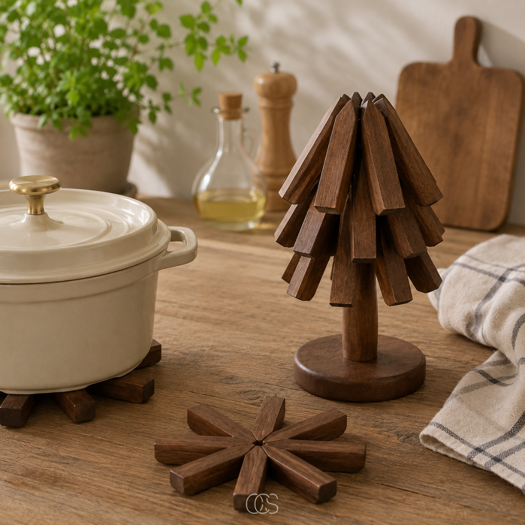 Walnut Tree Trivet for Space-Saving Protection