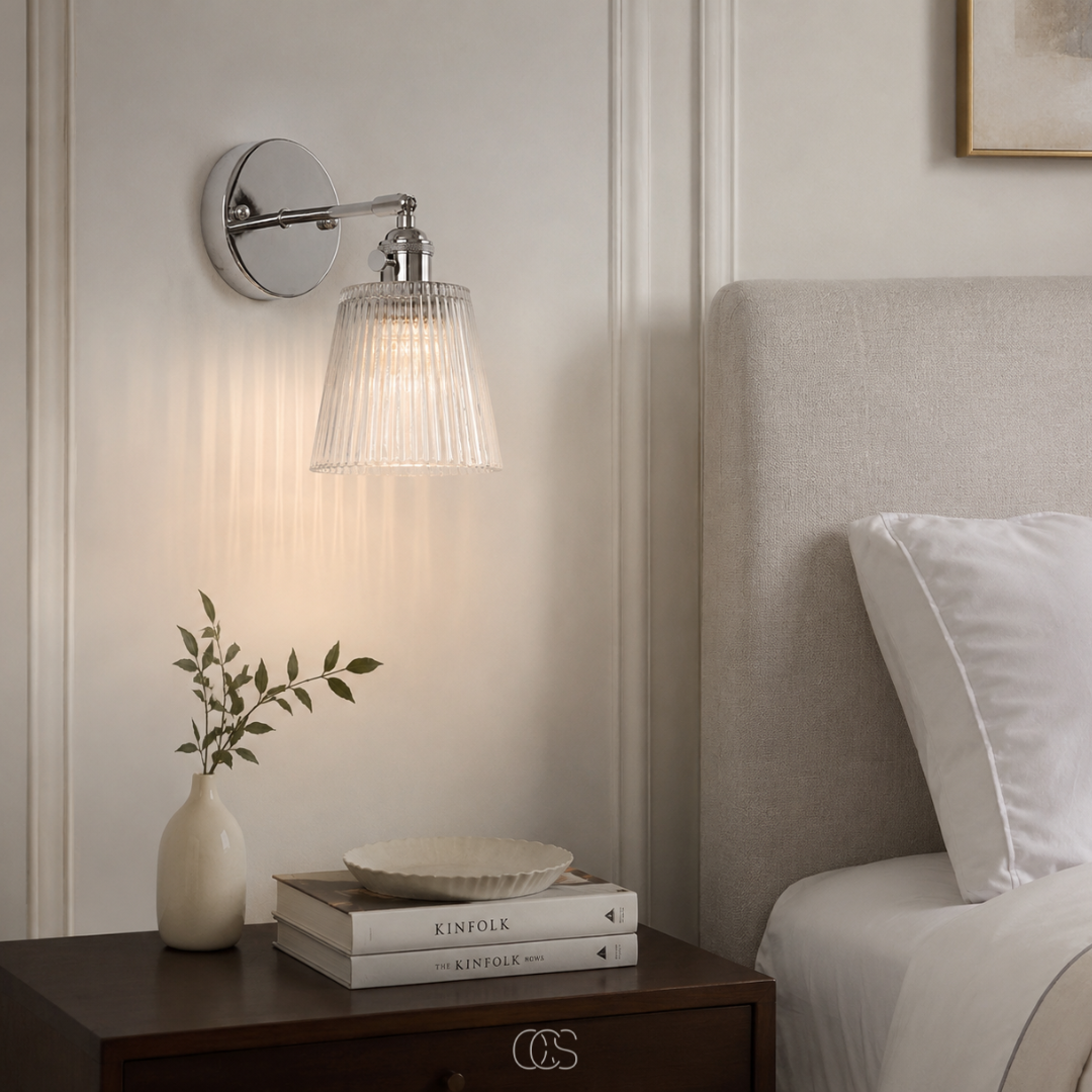 Ribbed Glass Wall Light for a Soft Glow