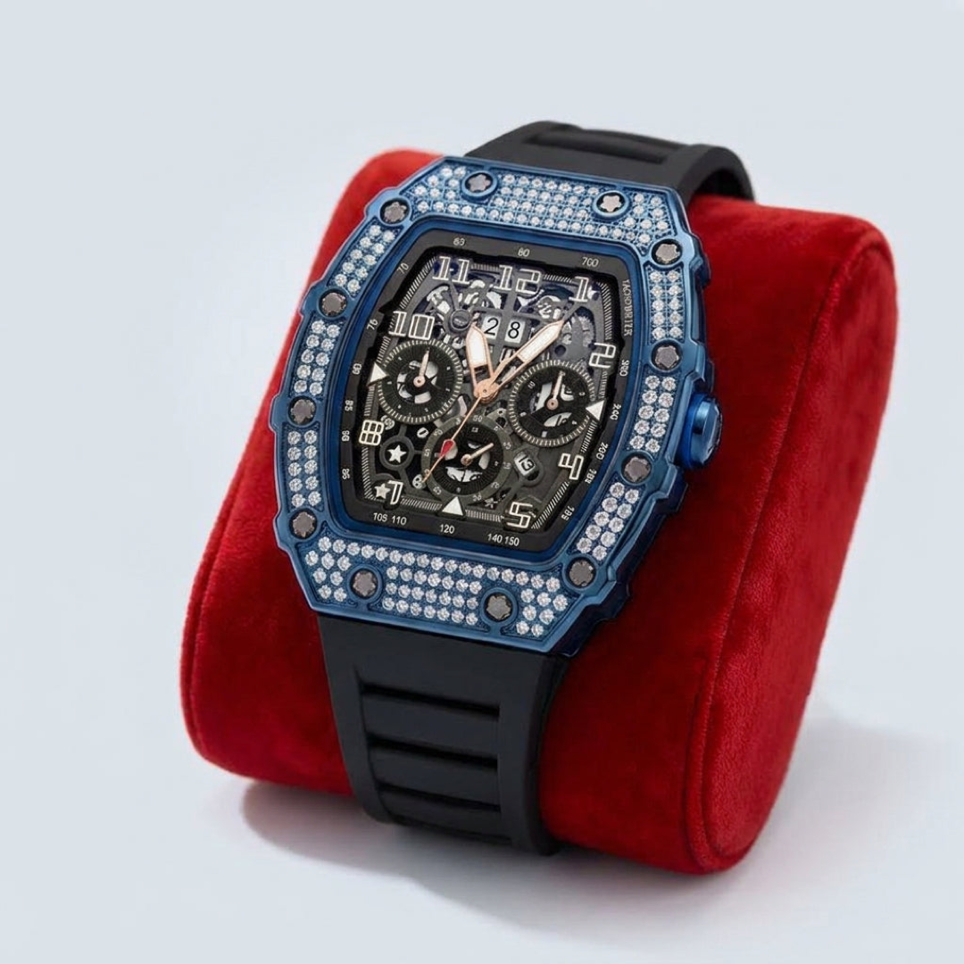 Rhinestone Tonneau Watch for Effortless Style