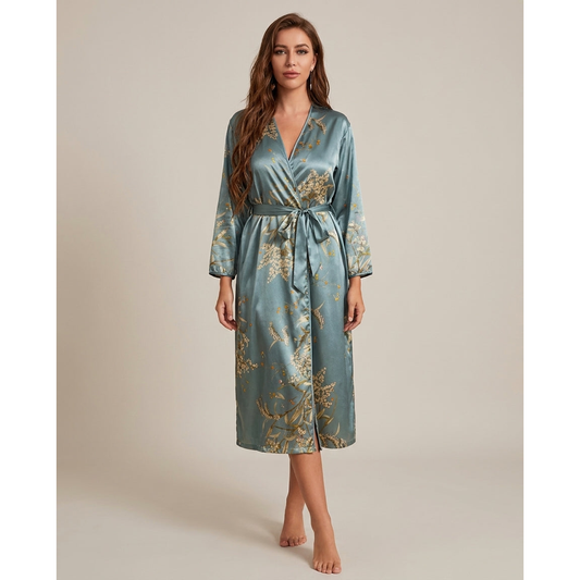 Floral Satin Robe for Effortless At-Home Comfort