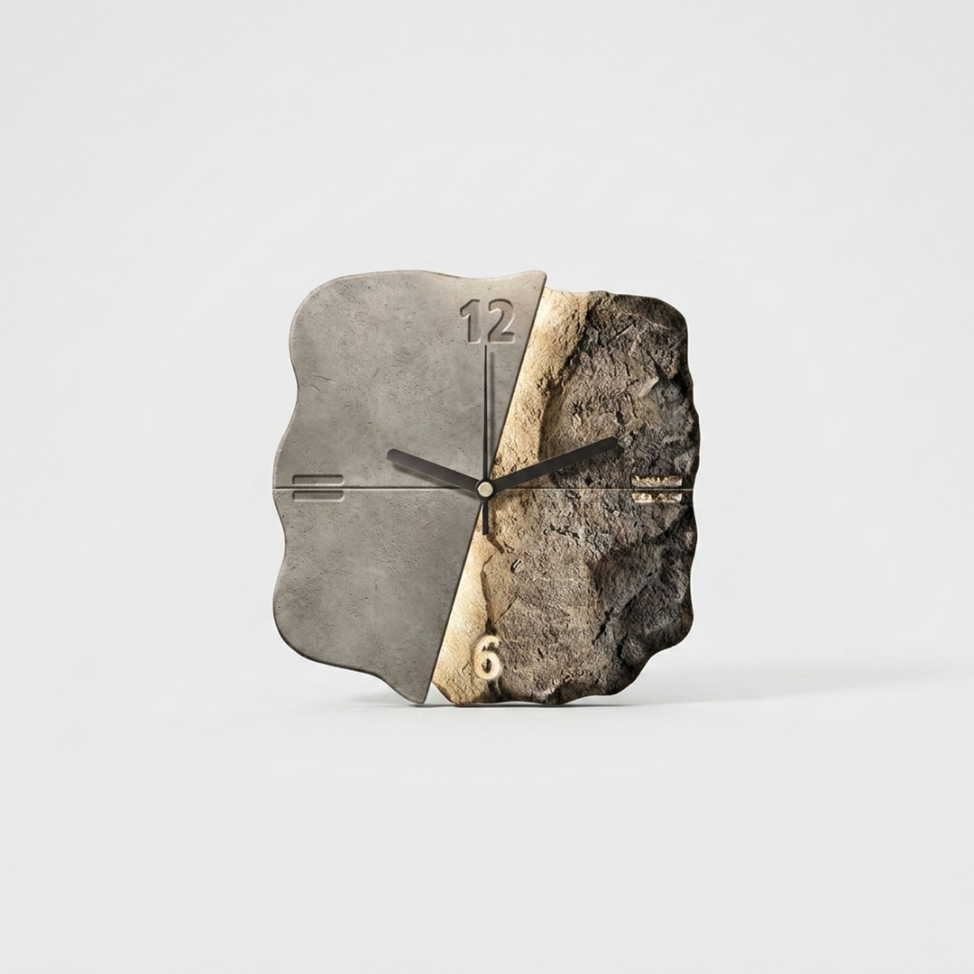 Sculpted Sandstone Wall Clock – Peaceful Timekeeping