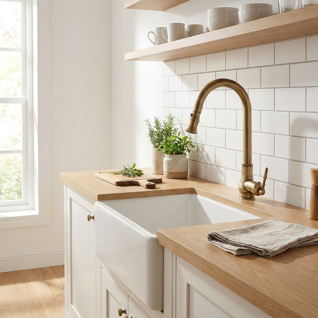 Antique Bronze Kitchen Faucet for Easier Rinsing