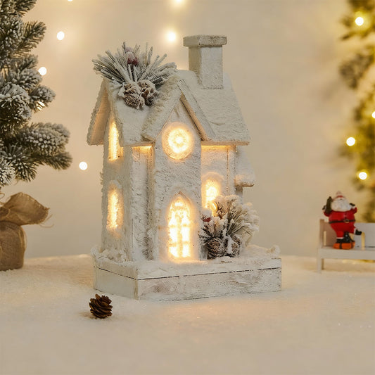 Wooden Christmas House Lighting for Cozy Glow