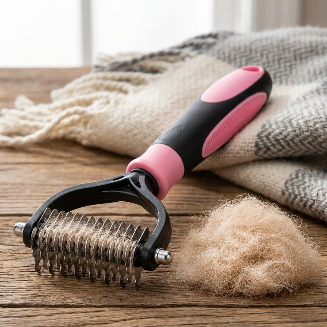2-In-1 Pet Grooming Brush for Less Shedding