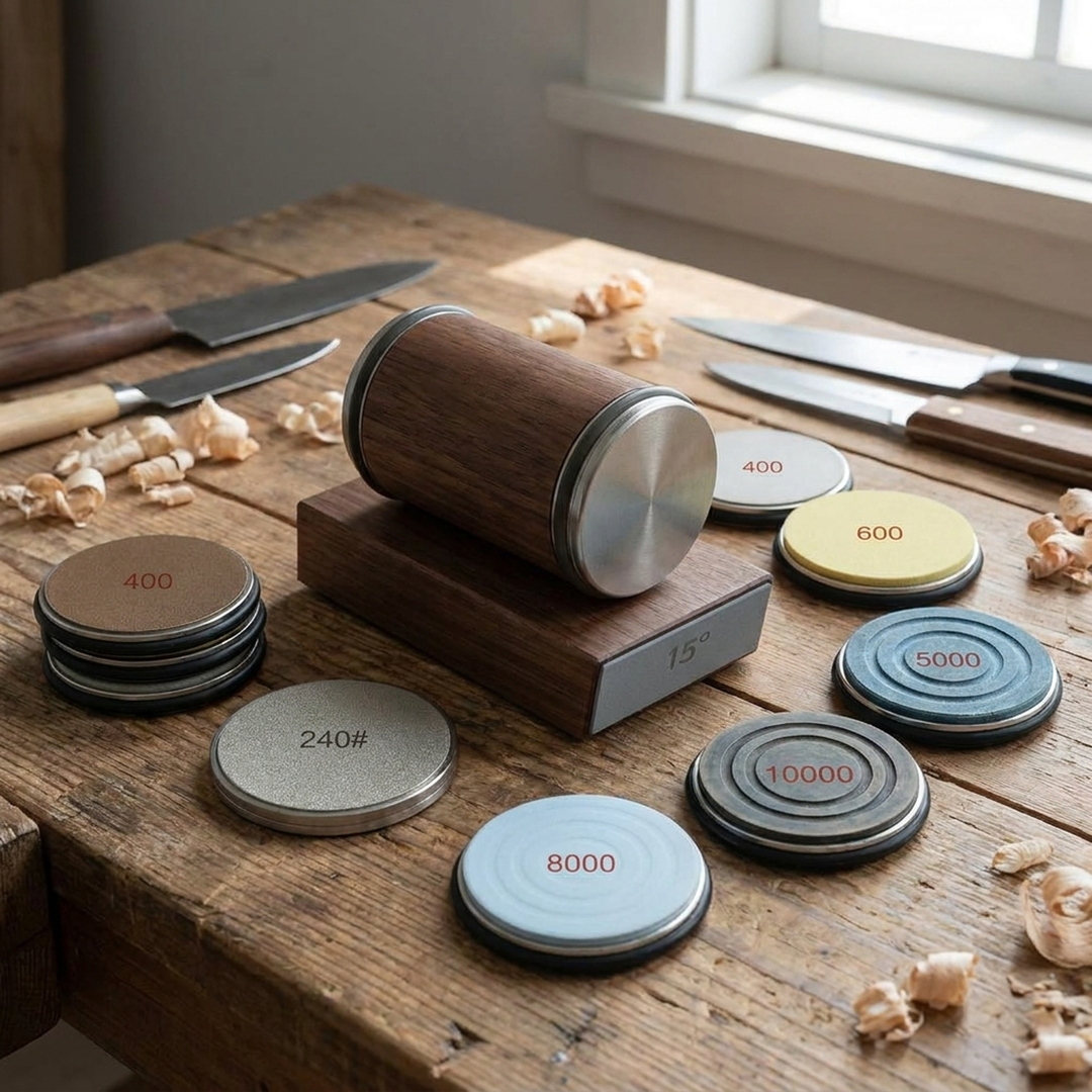 Wooden Rolling Knife Sharpener for Easy Blade Care