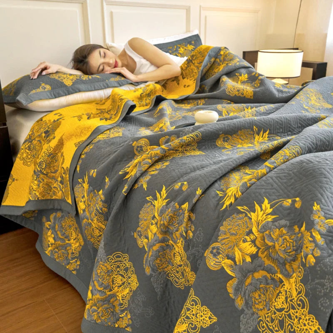 Bohemian Cotton Muslin Quilt for Year-Round Comfort