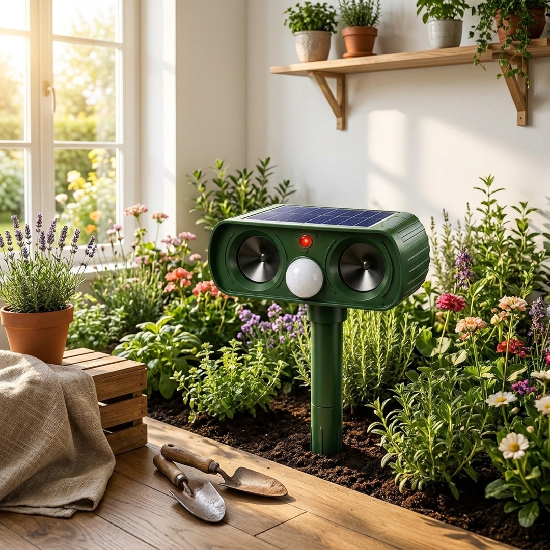 Solar Garden Guard for Humane Animal Control