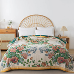 Floral Cotton Coverlet for Cool Summer Comfort