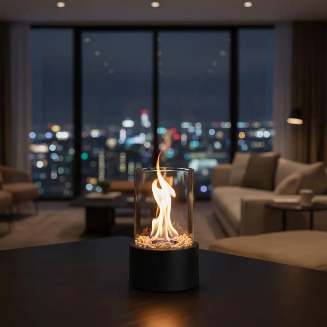 Portable Tabletop Fireplace for Smoke-Free Ambiance
