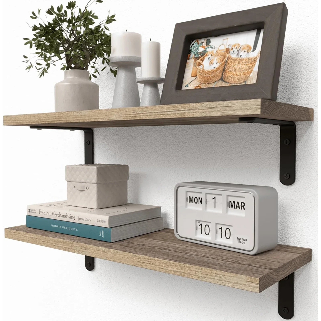 Rustic Floating Shelves for Clutter-Free Display