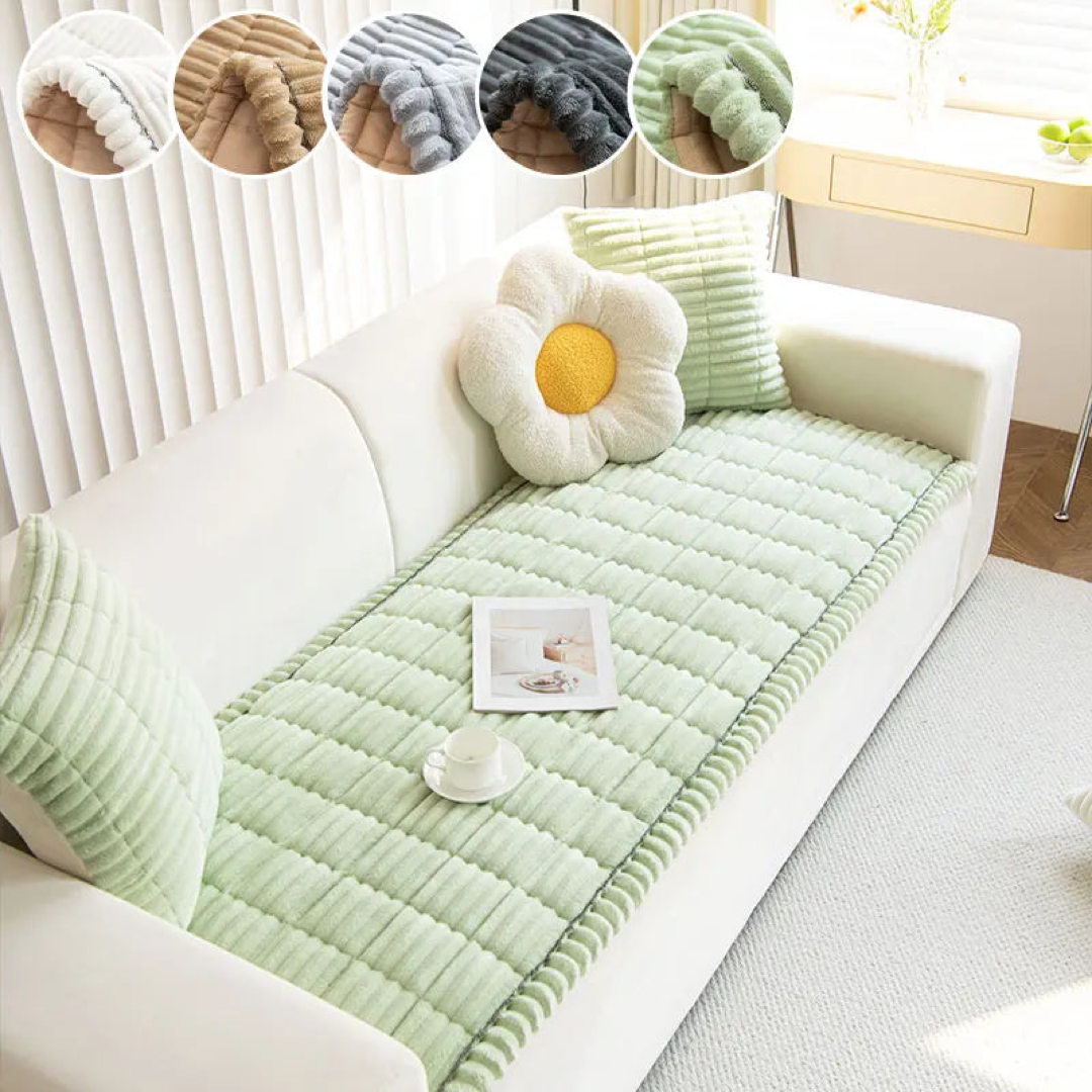 Plush Sofa Cover for Cozy, Slip-Free Protection