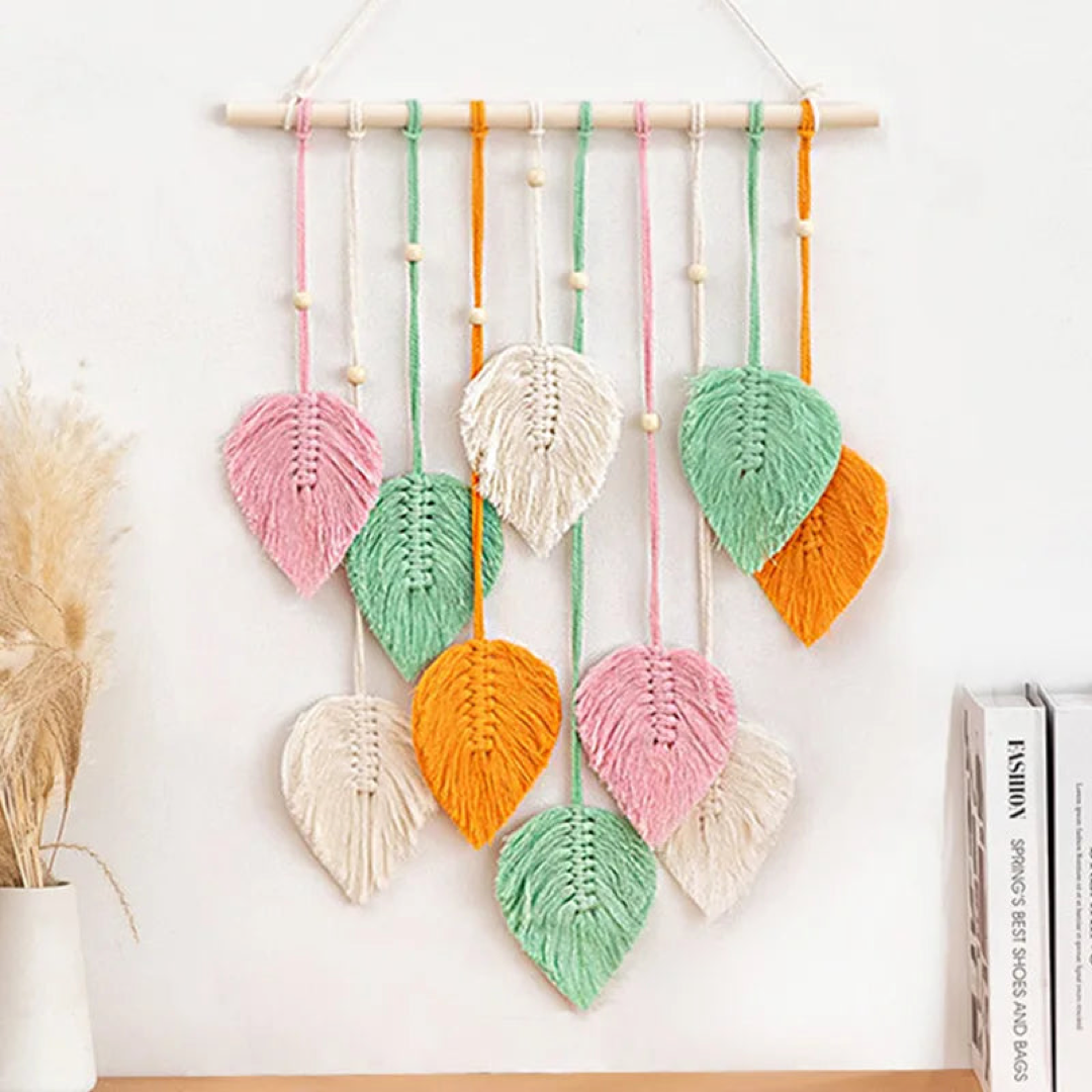 Woven Leaf Wall Hanging for Cozy Natural Texture