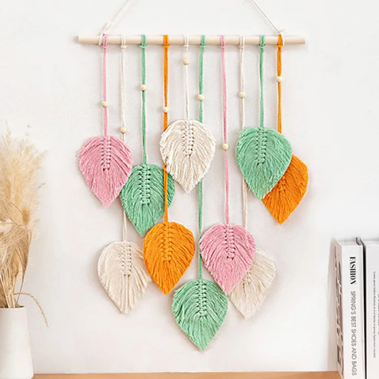 Woven Leaf Wall Hanging for Cozy Natural Texture