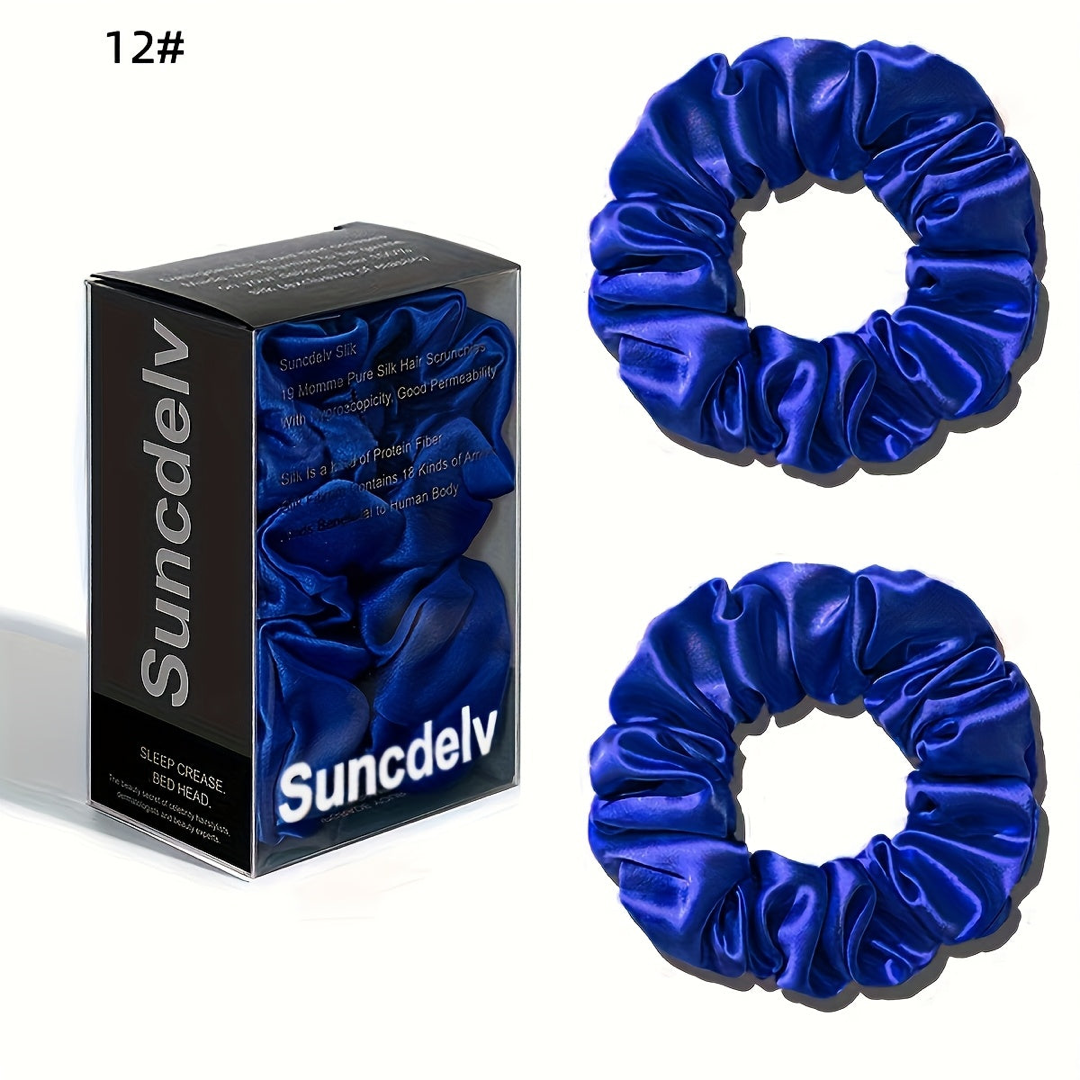 Pure Silk Scrunchie Pair for Crease-Free Hold