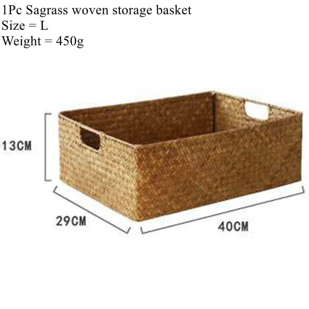 Woven Seagrass Basket for Effortless Organization