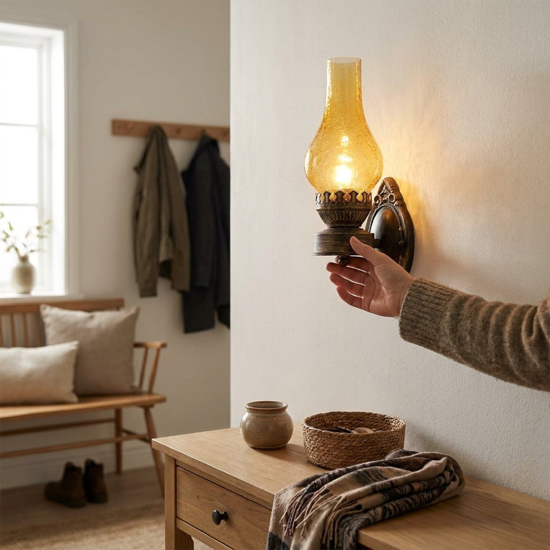 Kerosene-Style Wall Sconce for a Warm Glow
