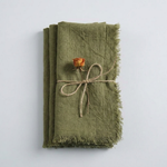Frayed Cotton Napkin Set for Cozy Tables