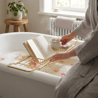 Adjustable Steel Bath Caddy Keeps Essentials Dry