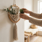 Round Macrame Plant Holder Wall Art
