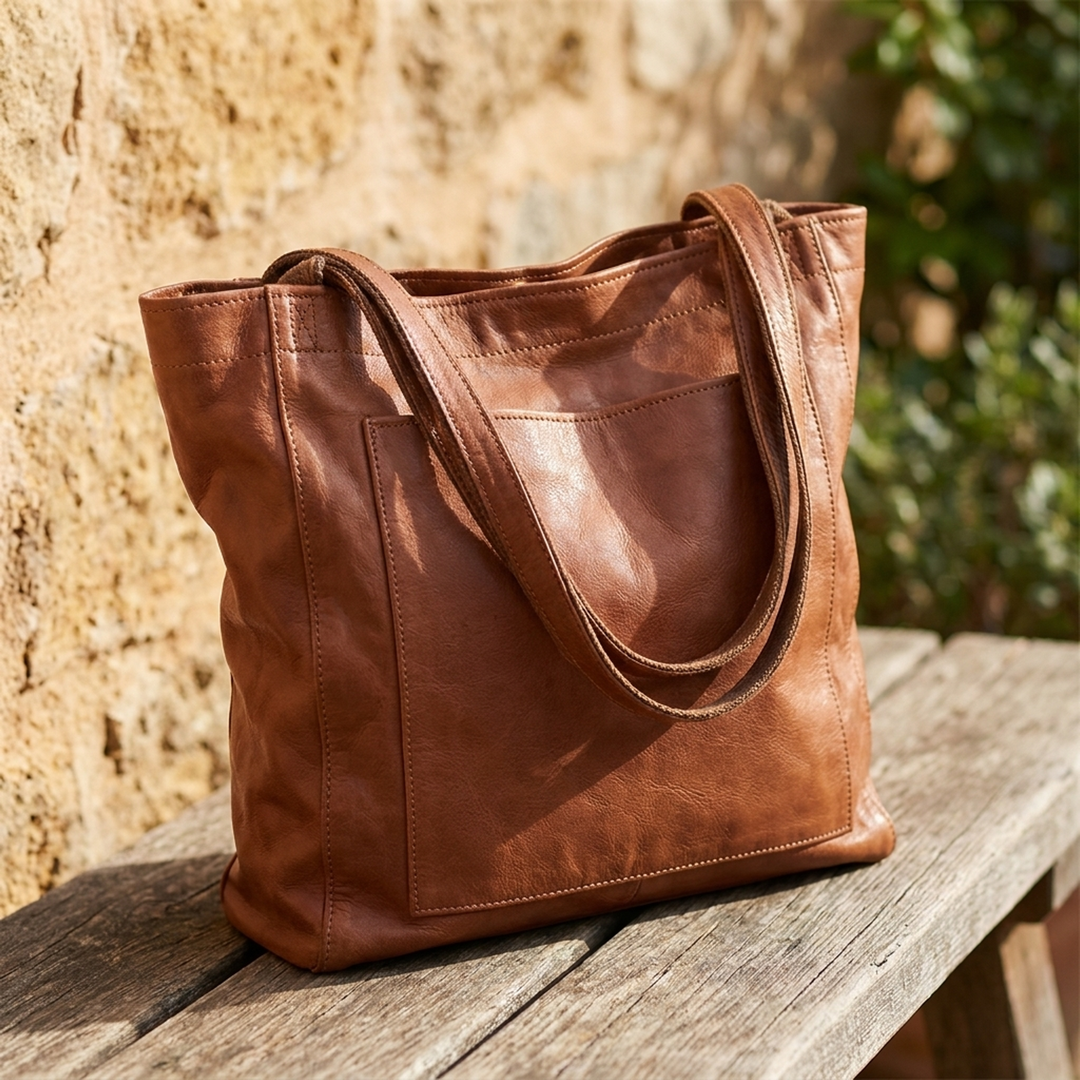 Faux Leather Shoulder Bag for Organized Days