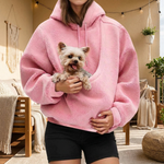 Cozy Pet Pouch Hoodie for Hands-Free Carrying