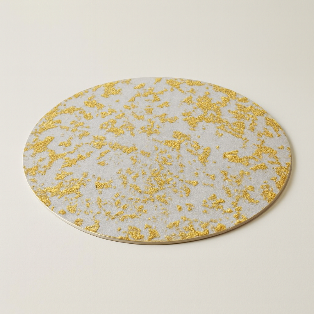 Shimmering Foil Placemats for Effortless Cleanup