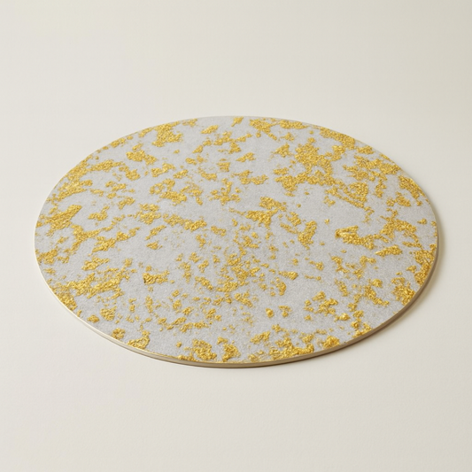 Shimmering Foil Placemats for Effortless Cleanup