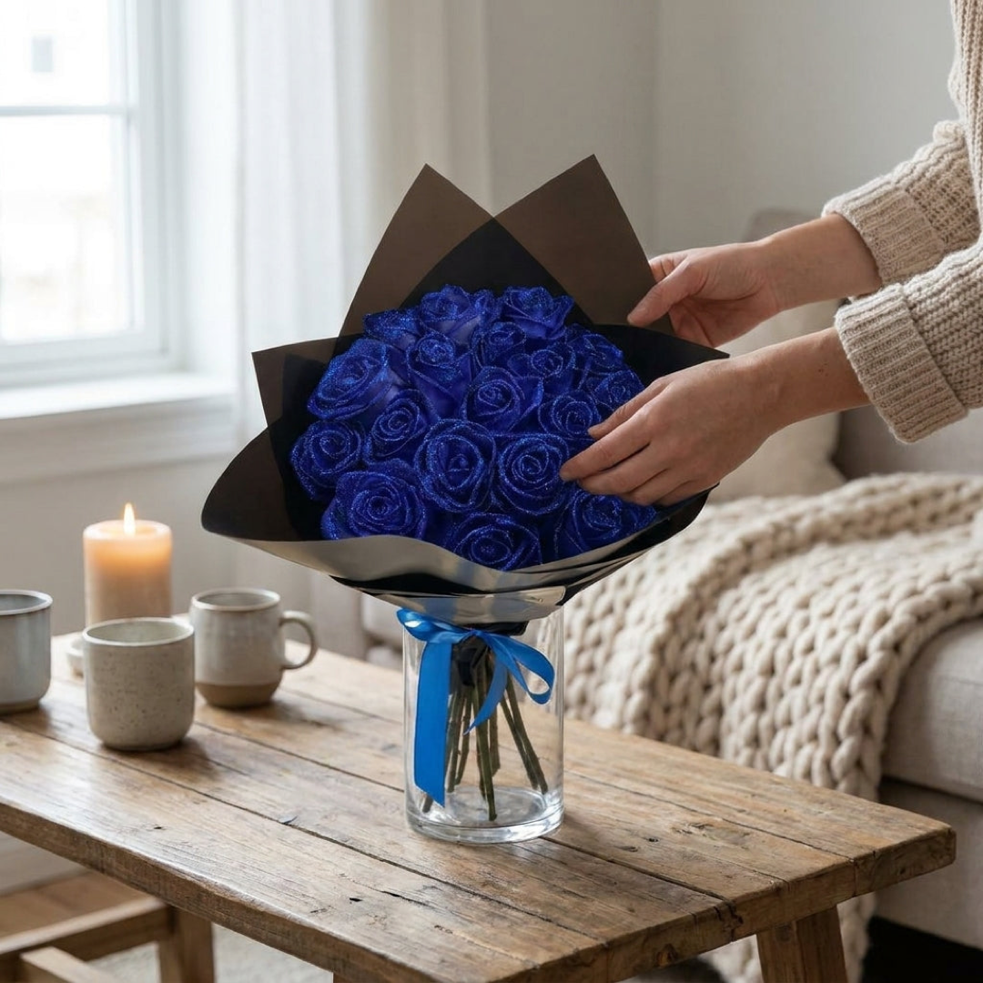 Sparkling Faux Rose for Lasting Beauty