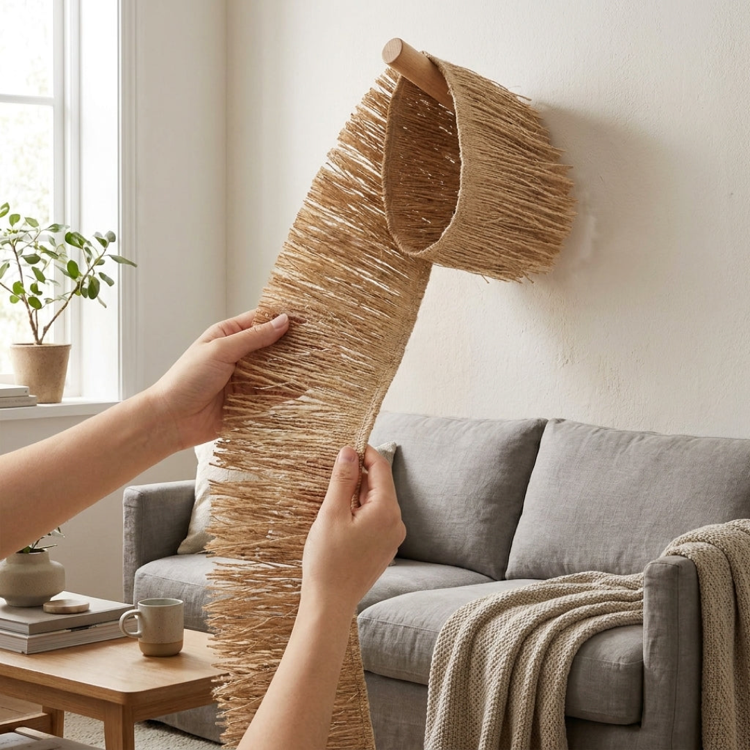 Natural Jute Wall Fringe for Warmth and Texture