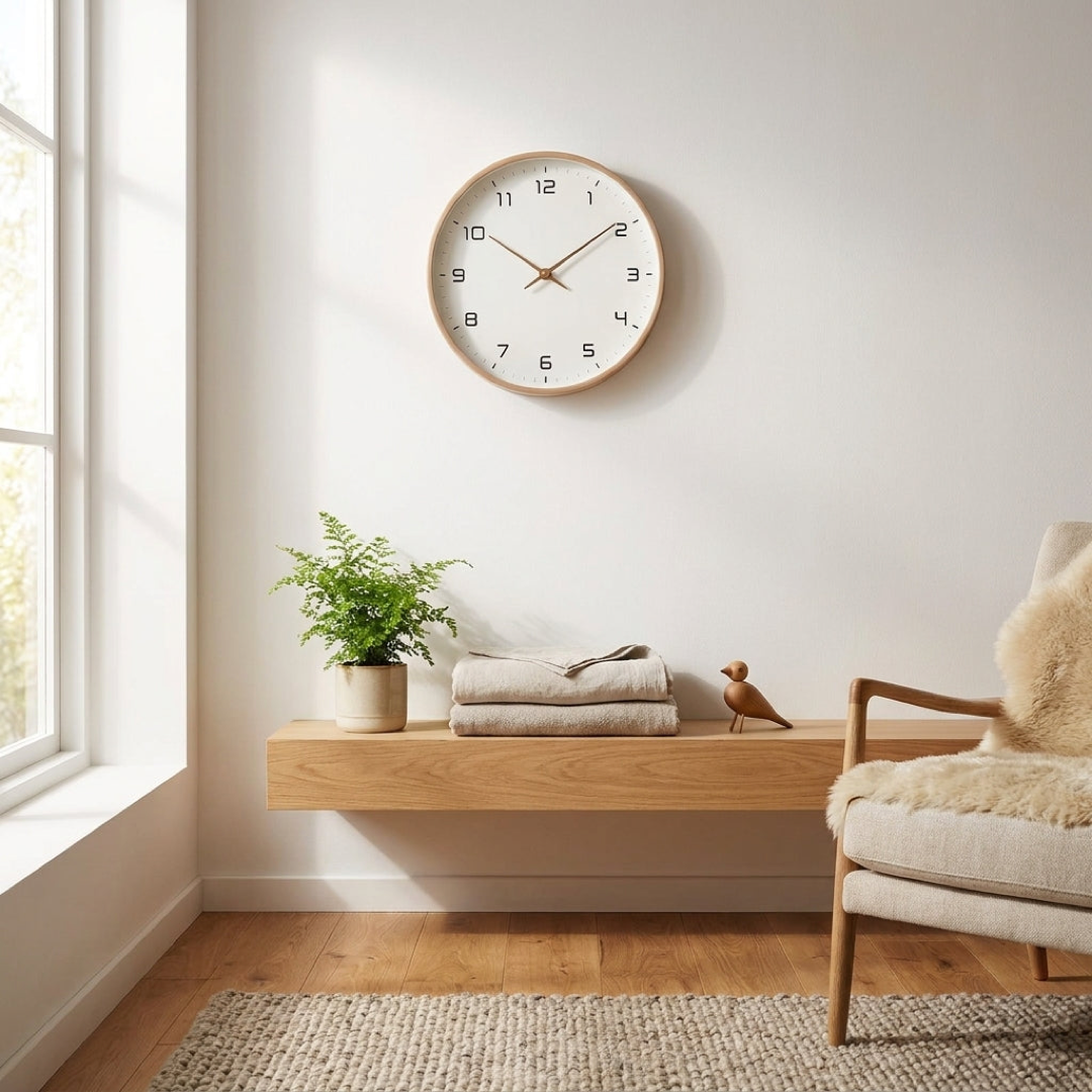 Minimalist Wood Wall Clock for Peaceful Rooms
