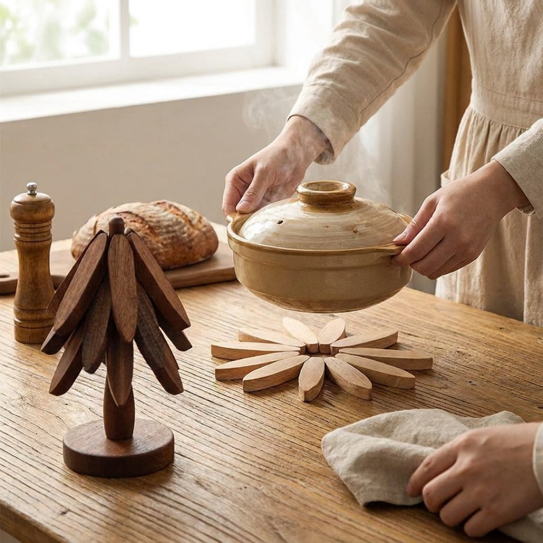 Wooden Trivet for Heat-Safe Surfaces