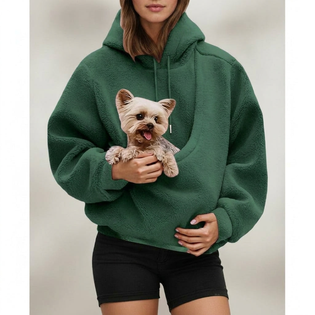 Cozy Pouch Hoodie for Hands-Free Pet Carrying