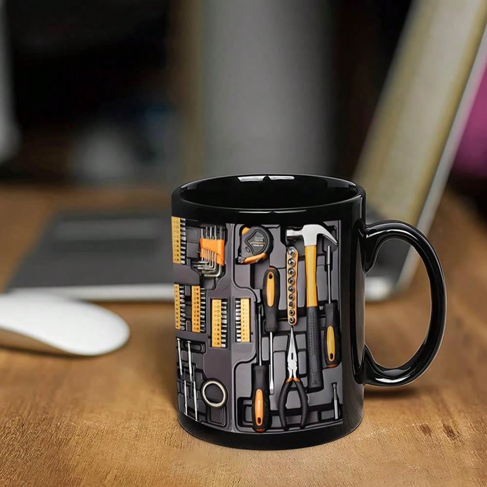 Tool-Themed Coffee Mug For Daily Brew Comfort