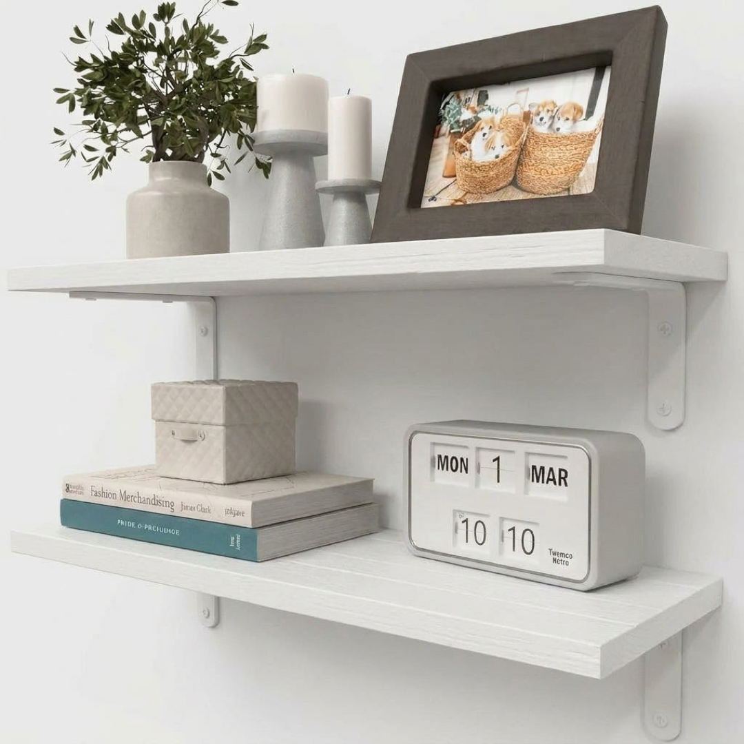 Rustic Floating Shelves for Clutter-Free Display